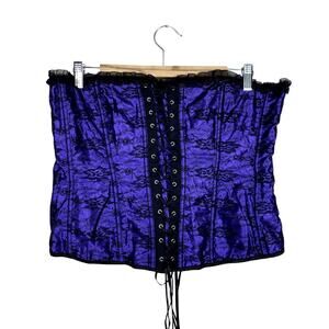 Goth Cosplay Costume Purple Black Victorain Vamp Whimsigoth Overbust Corset 3X